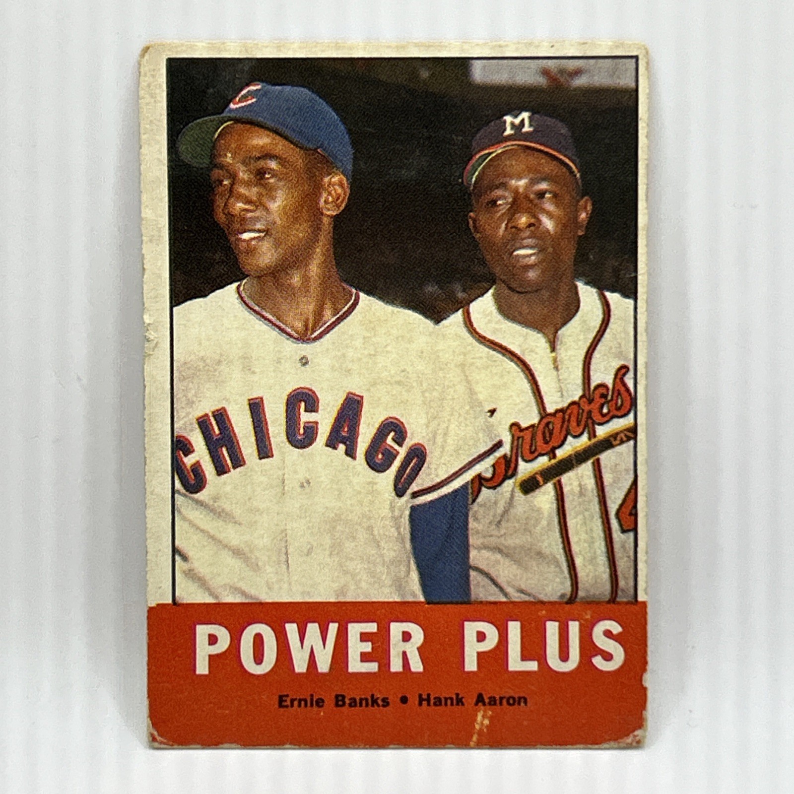 Ernie Banks & Hank Aaron Power Plus Insert 1963 Topps Baseball Card #242