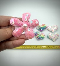 10 Pack Sequin Flower Hair Clips Barrettes Multicolor Women Teens Unisex ribbon