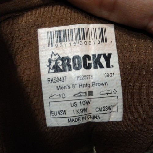 Rocky Brown Leather Ranger Waterproof Outdoor Hiking Boots RKS0437 Men's Sz 10 W - Picture 12 of 12
