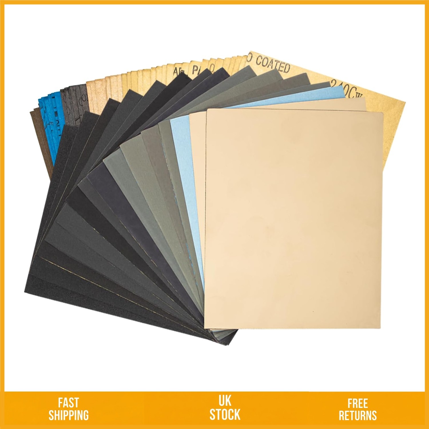 Versatile Wet and Dry Silicon Carbide Sandpaper 240-10000 Grit 28pcs 14x11cm