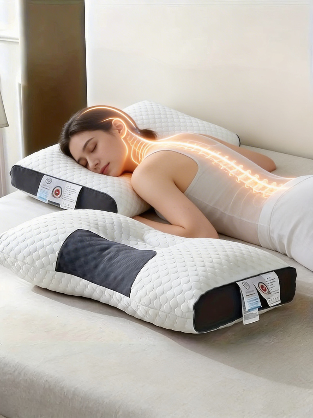 Oreiller mémoire de forme cervical grand confort pour des nuits paisibles et un sommeil profond