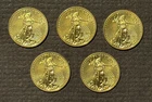 5x American Eagle $5 GOLD Coins 2017 : 1/2 oz total Uncirculated Bullion  10540L