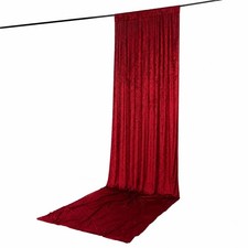 RED 5 ft x 16 ft Premium Crushed Velvet Backdrop Curtain with Rod Pocket