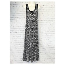 CALVIN KLEIN B&W STRETCH PRINT MAXI TANK DRESS - 4