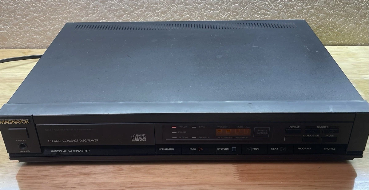 MAGNAVOX CD1000 SINGLE COMPACT DISC CD PLAYER BK22 VTG * For Parts