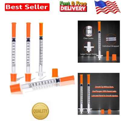 Durable 1 ml 30G Syringes with Clear Scales - 25 Individual Packs for Lab Use