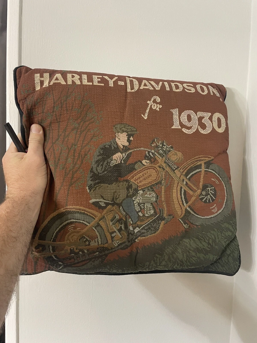 Harley Davidson Tapestry Motorcycle Biker Pillow Panel 18"