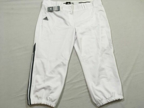 adidas Womens 2xl Softball Pants White Gray Stripe for sale online | eBay