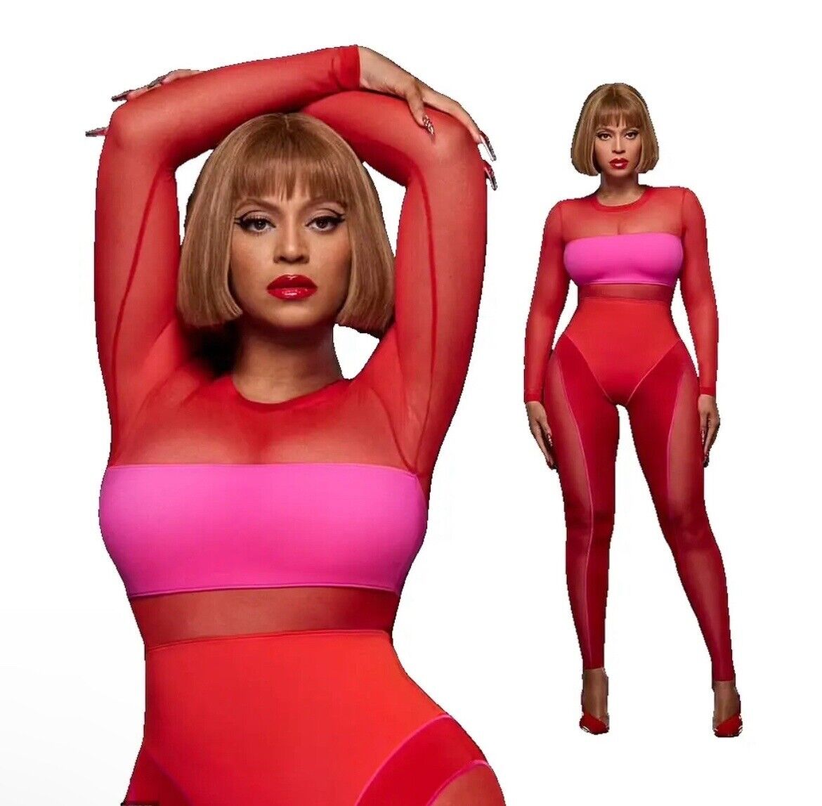 Adidas X Ivy Park Beyonce Blocked Catsuit Jumpsuit Power Red Adidas X Ivy Park Beyonce Blocked Catsuit Jumpsuit Power Red
