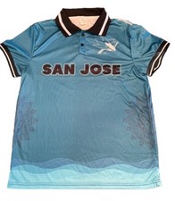 2024 San Jose Sharks Polo Shirt SGA 3-23 Hockey NHL Medium #91 Cricket Shirsey