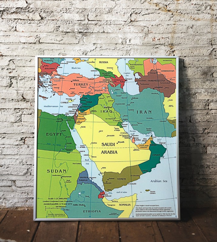 2003 Political Middle East CIA Map 11x13 Wall Art Print School Teacher Asia