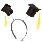 2025 Graduation Cap Bopper Headband Mini Caps Tassel Grad Party Accessory Fits