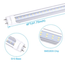 T8 4FT G13 Bi Pin 4' Led Tube Light Bulbs 22W 28W 4 Foot Led Shop Light Bulbs