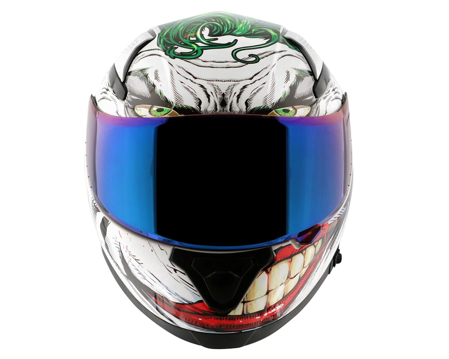 Axor Apex "DC Joker" Motorcycle Helmet w/ Clear & Extra Iridium Blue
