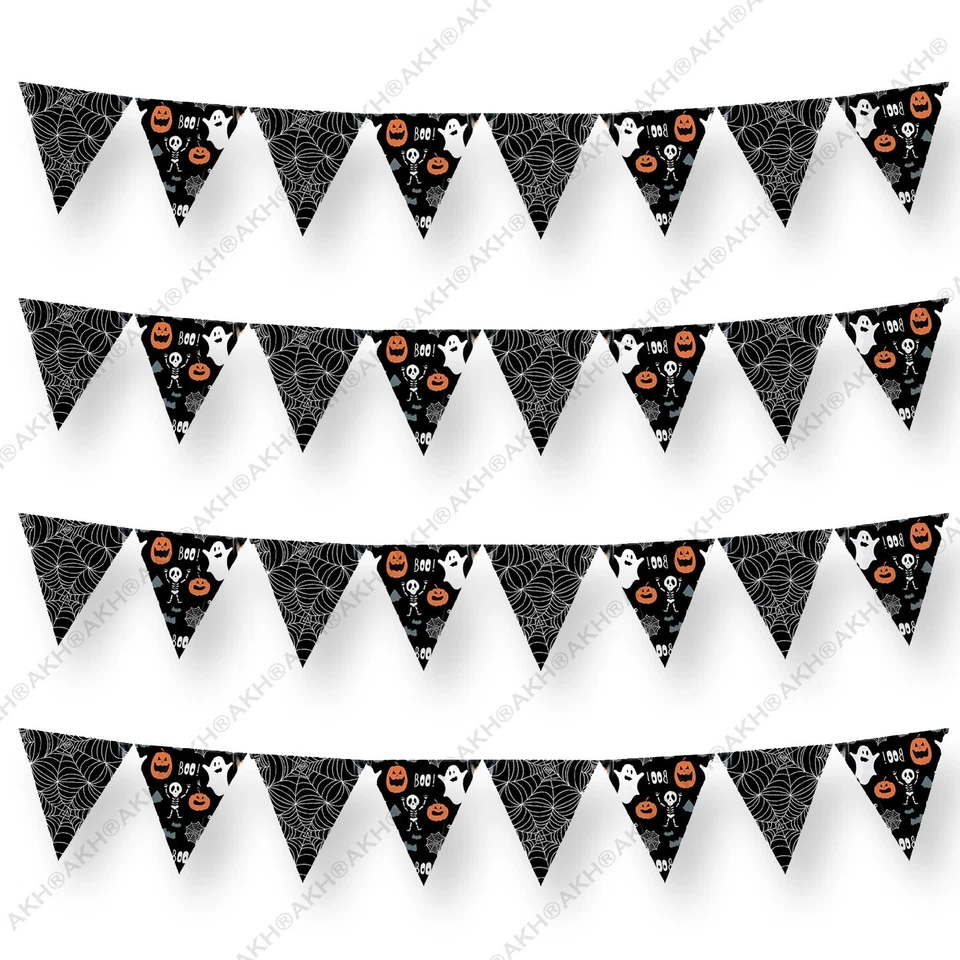 3m Feliz Halloween Truco Bandera Boltellos Fiesta Guirnaldas Colgante Decoración Reino Unido Foto 4 de 4