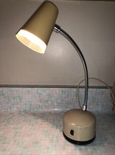 14" MCM Penetray Cone Yellow Chrome Neck Mini Desk Lamp Mid-Century 1960s Small