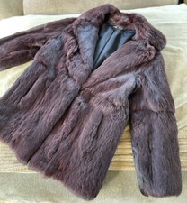 Vintage Sean Donnelly Dublin Brown Red Real Fox Fur Jacket Coat Size S 6 8 10
