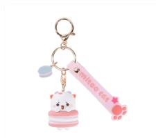Bubu And Dudu Mitao Cat Keychain Charm Tie Pendant Bag Car KeyRing Macaron A