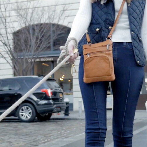 Echtleder Umhängetasche für Damen - 3 Größen, Multi-Zip Schultertasche - Bild 3 von 27