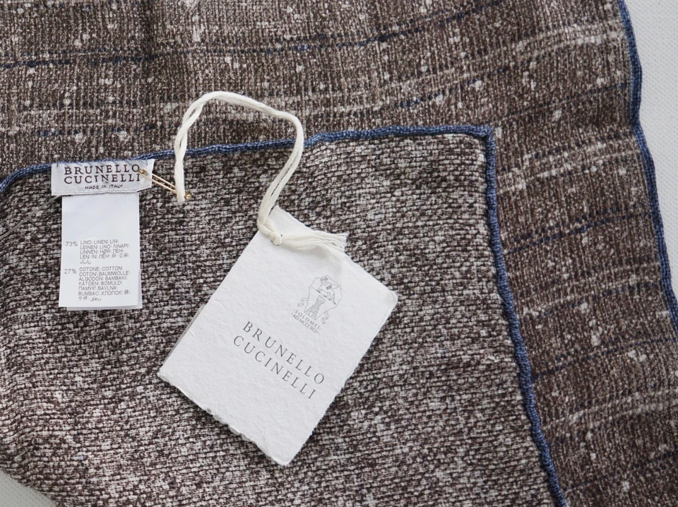Pañuelo cuadrado de bolsillo BRUNELLO CUCINELLI NUEVO CON ETIQUETAS auténtico Foto 3 de 3
