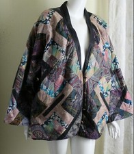 Estate Art-to-wear Quilted Patchwork Coat Jacket Hand-made Ooak Sz Xl 1x 2x