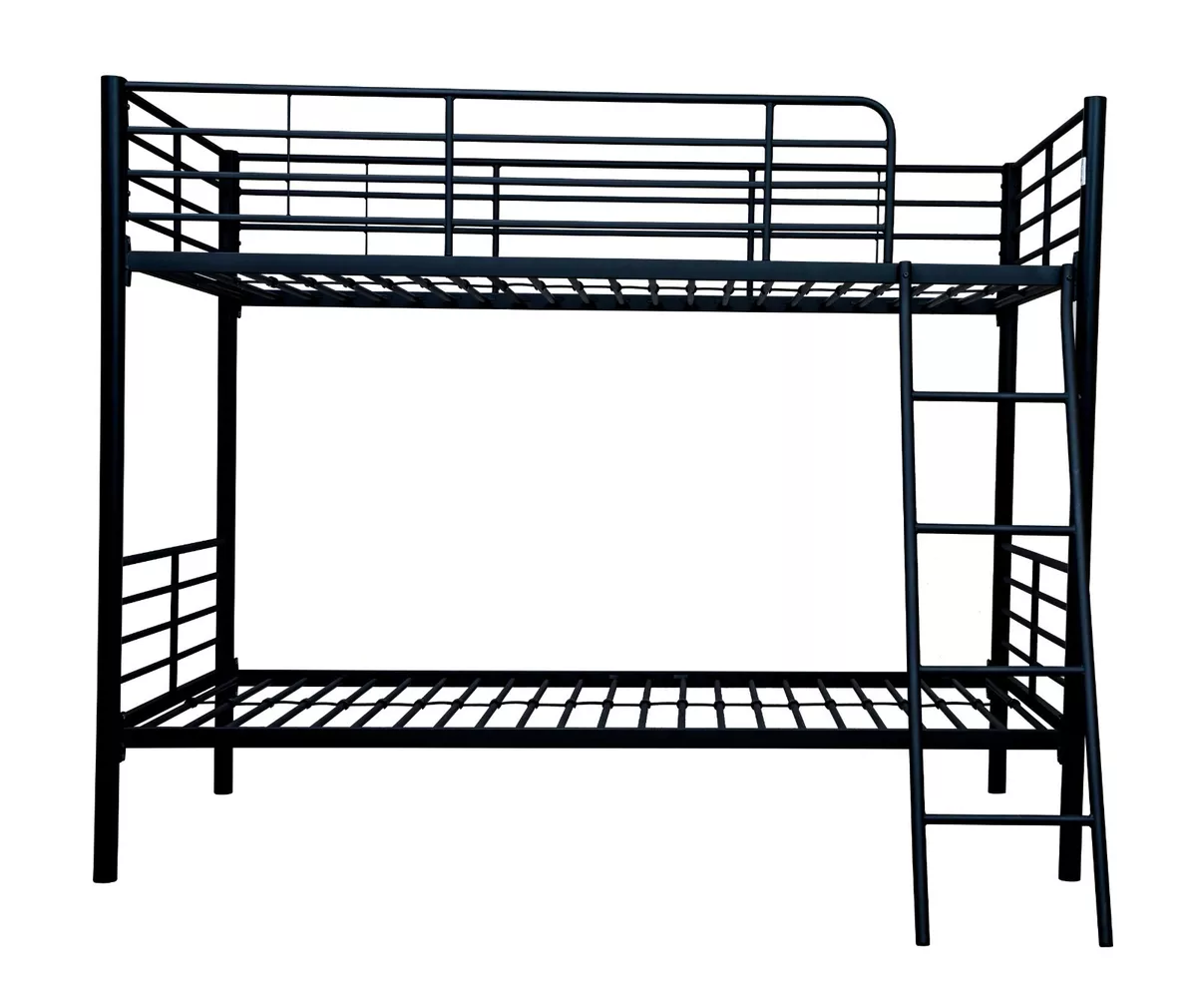 Byinone Metal Bunk Bed Black for 90X190 CM Single Loft Bed Frame