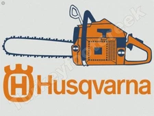 Husqvarna Chainsaw 9" x 12" Metal Sign