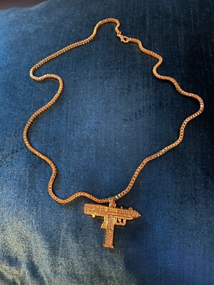 Uzi Kette Gold/Silber mit Steinen