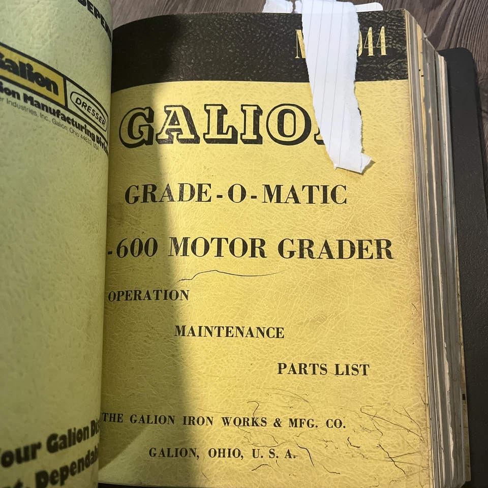 Galion T-500c/m T-600 T700 MOTOR GRADER SERVICE Parts Book MANUAL 3811 3911 Etc - Image 4 of 4