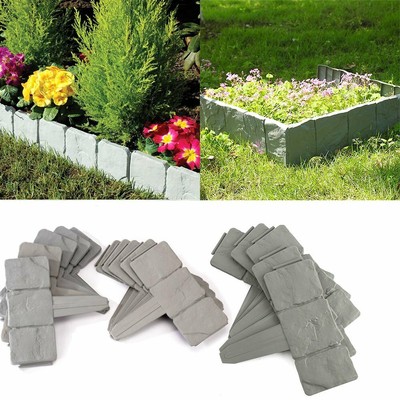 Plastic Cobbled Stone Effect Garden Edging Hammer In Lawn Edging Plant Border Uk Ebay