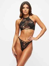 Image of Ann Summers Francesca Black Crotchless Set Medium 12 14