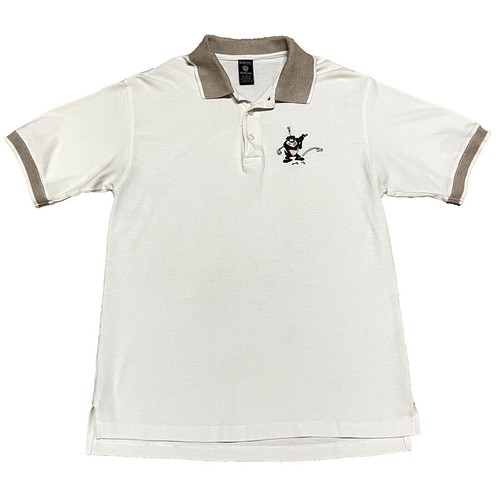 Vintage Warner 1998 Looney Tunes Taz Tasmanian Devil Golf Polo Shirt Tan Size S - Picture 2 of 7