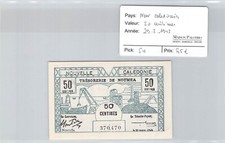 Neu- Caledonia - 0,50 Cent - 29.3.1943 - Pick 54 - N&deg;370470
