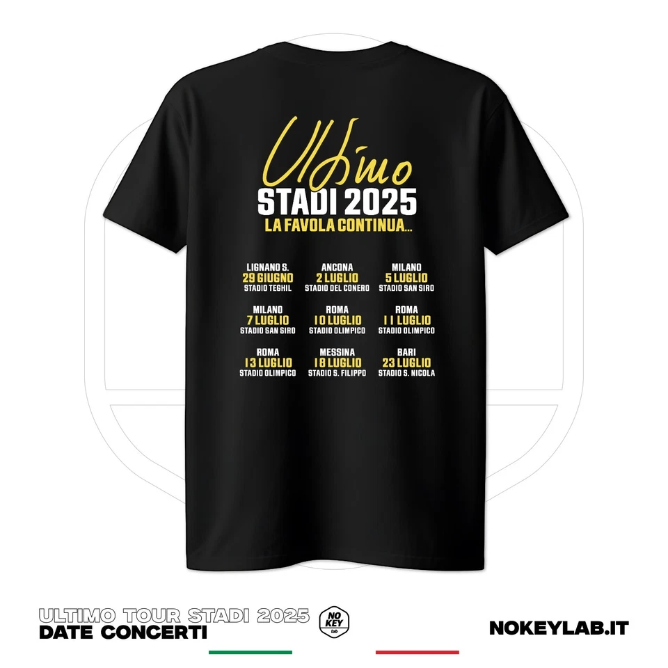 T-shirt Ultimo Tour Stadi 2025 – Date Ufficiali Concerti Maglia Fan Uomo Donna - Imagen 2 de 4