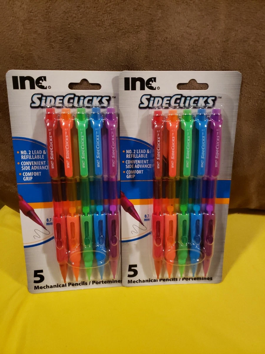 Inc Side Click Mechanical Pencil 2pk 5 Count 10 pencils Side Click button