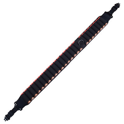 Black Shotgun Sling with 15&25 Shell Holder, 2 Point Non-Slip Adjustable Sling