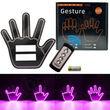 Funny Finger Gesture Light With Remote Led Car Back Window Sign Hand Light