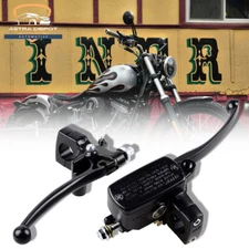 Black 1" Motorcycle Hydraulic Brake Master Cylinder Clutch Lever Set for Harley