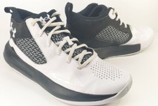Under Armour Lockdown 5 Men's Size 8 Womens 9.5 White  Black Midtop 3023949-100