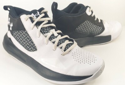 Under Armour Lockdown 5 Men's Size 8 Womens 9.5 White & Black Midtop 3023949-100