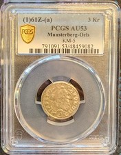 1612 German States Silesia-Munsterberg-Ols 3 Kreuzer PCGS AU 53, KM-5, Germany