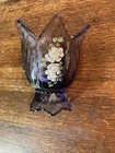 Fenton Purple Tulip Shape Hand Painted Votive Candle Holder Signed A. Farley