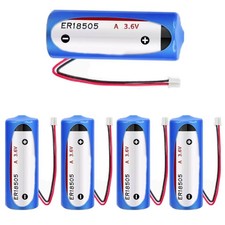5pcs 3.6V ER18505 Battery 4000mAh Non-Rechargeable with 2.0 white Plug
