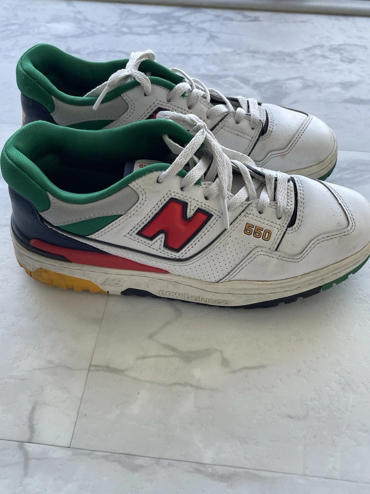 NEW BALANCE 550 Sneakers Multicolore Verde Foglia Rovere Rosso Uomo Taglia 7