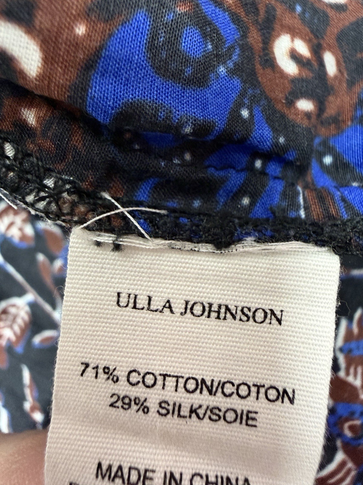 Ulla Johnson Batik Patchwork Midi Dress Cotton Si… - image 11