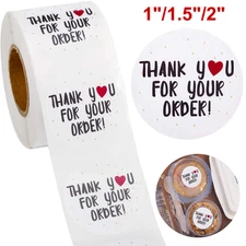 Thank You Stickers Thank You For Your Order Heart Thanks Small Business Labels