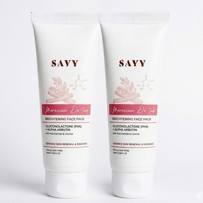 SAYY Moroccan DeTan Brightening Face for Advance Skin Renewal Clay mask - 100gm