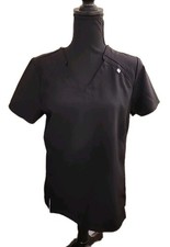 Scrubstar Scrub Top Womens Size XS Black RN93643  2 Pockets / Bottom Side Vents
