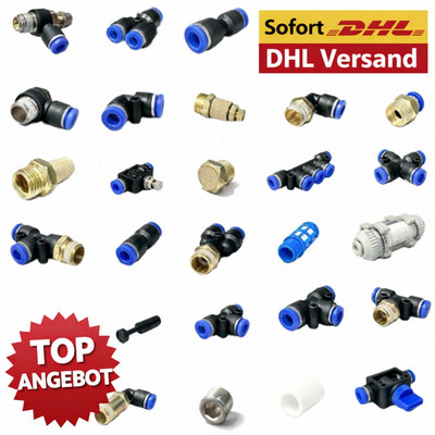 Pneumatik Steckverbinder Druckluft Steckverschraubung wie FESTO IQS PU Schlauch.