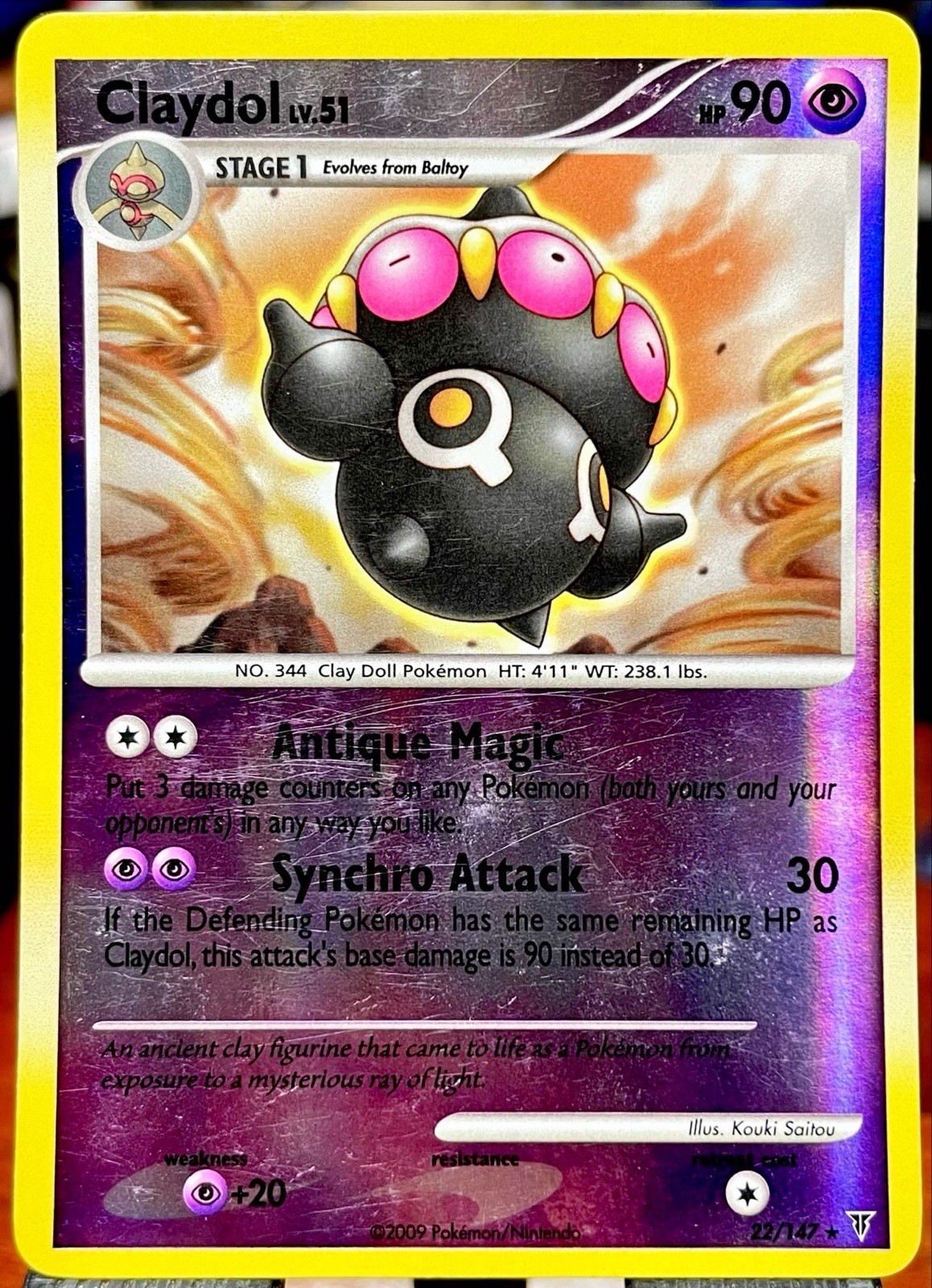 Claydol 22/147 Reverse Holo Rare LP Pokemon 2009 Platinum Supreme Victors TCG